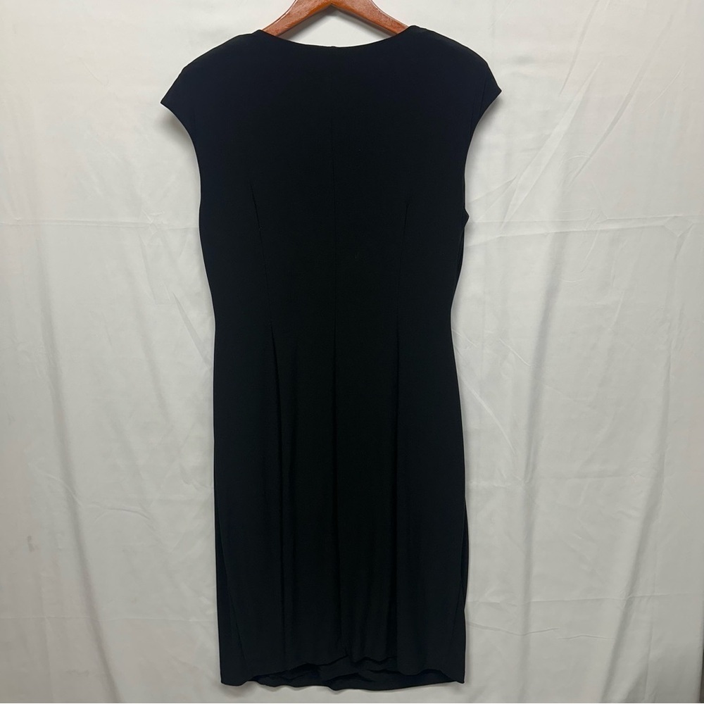 American Living Black Ruched V-Neck Dress Size 14 - Picture 4 of 6